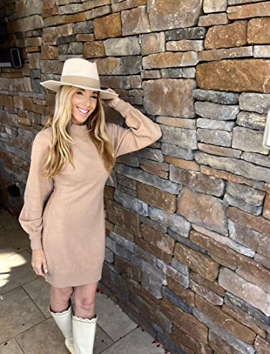 Image of GRECERELLE 2026 Womens Fall Winter Mock Neck Mini Pullover Sweater Dress