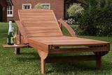 Hecht Gartenliege rollbare Sonnenliege mit Verstellbarer Rückenlehne und ausziehbarer Ablage - 6