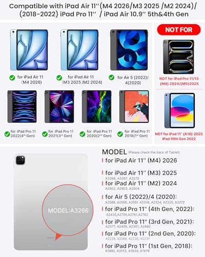 Image of typecase Edge Keyboard Case for iPad Air 11-inch(M4 /M3 /M2, 2026 /2025 /2024), iPad Pro 11 inch (4th /3rd /2nd /1st Gen) & iPad Air 10.9 inch 5 /4th Gen, Multi-Touch Trackpad, 11-Color Backlight, Rose