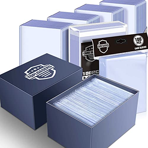 100ct Toploaders Card Sleeves and 200 Penny Sleeves, Trading Cards Holder Fit for Baseball Cards, Football Cards, Sports Cards, MTG, Yugioh Cards