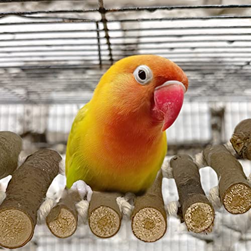 Simena SMN-BIRDLADDER Bird Cage Ladder, Parrot Bridge Made Of Natural Wood And Rope thumb #1