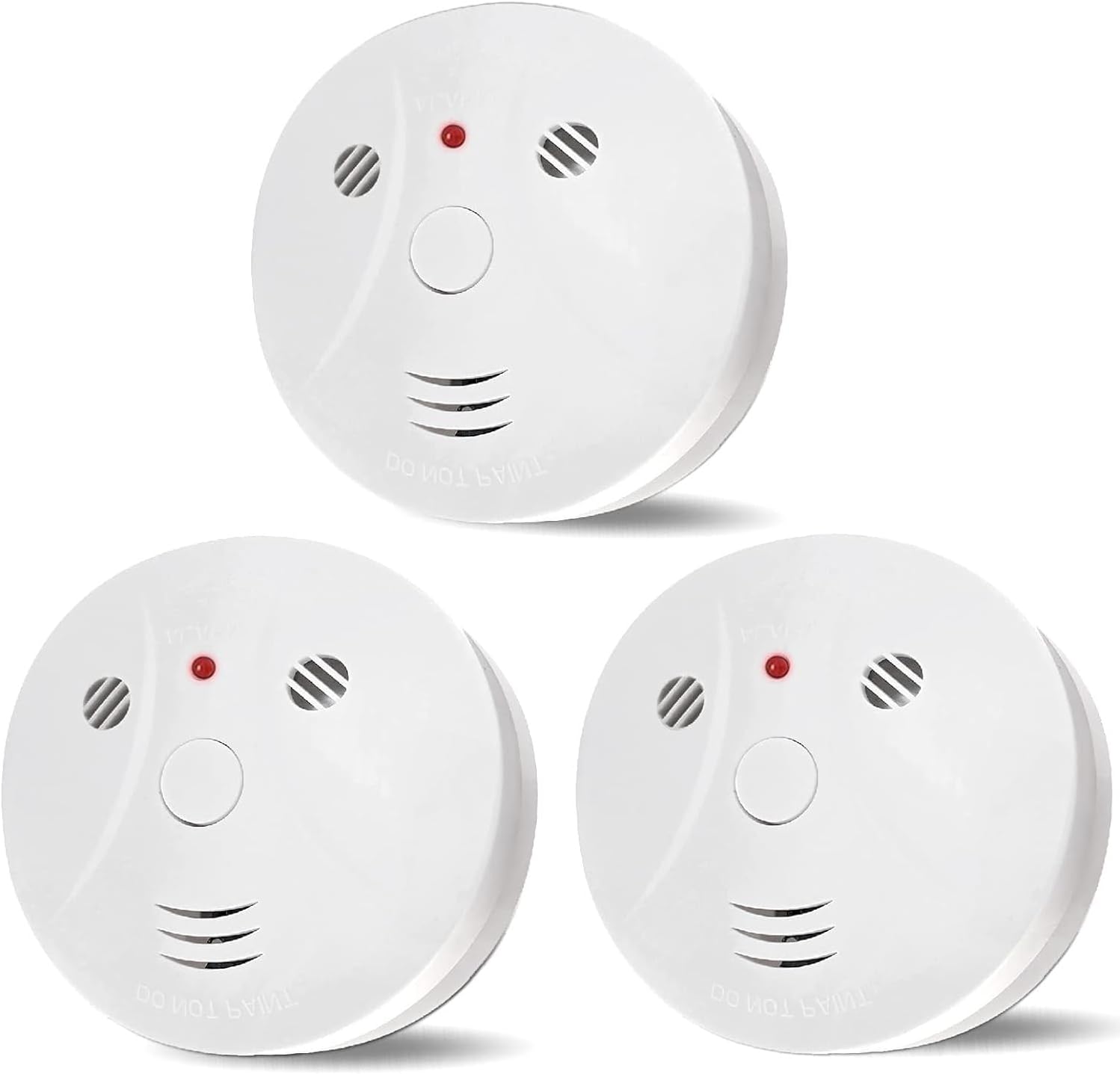 3 Pack Smoke Detector Fire Alarms Battery Operated with Photoelectric Sensor