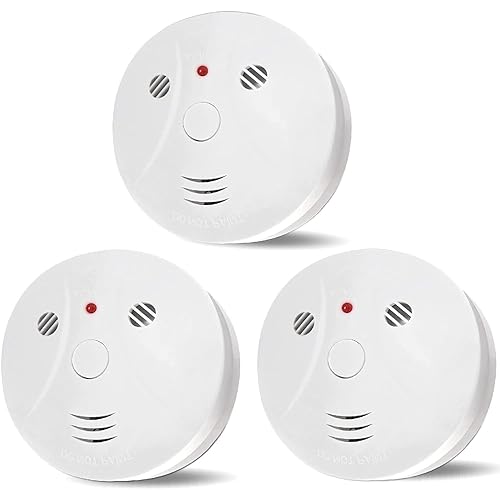3 Pack Smoke Detector Battery Operated with Photoelectric Sensor and