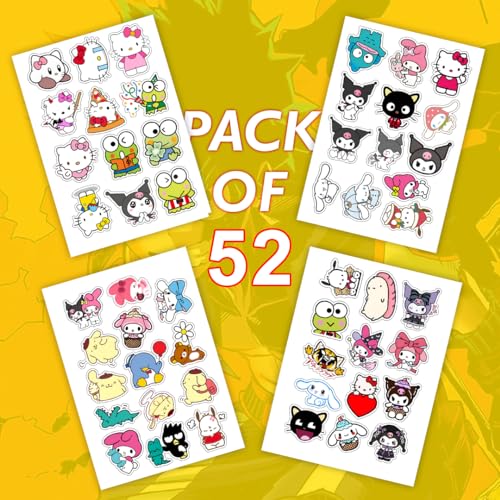 Image of CodersParadise Pack of 50 - Cartoon Stickers for Laptop, Luggage Bags, Journal, Bike, Scrapbook - Waterproof, Self Adhesive, Residue Free