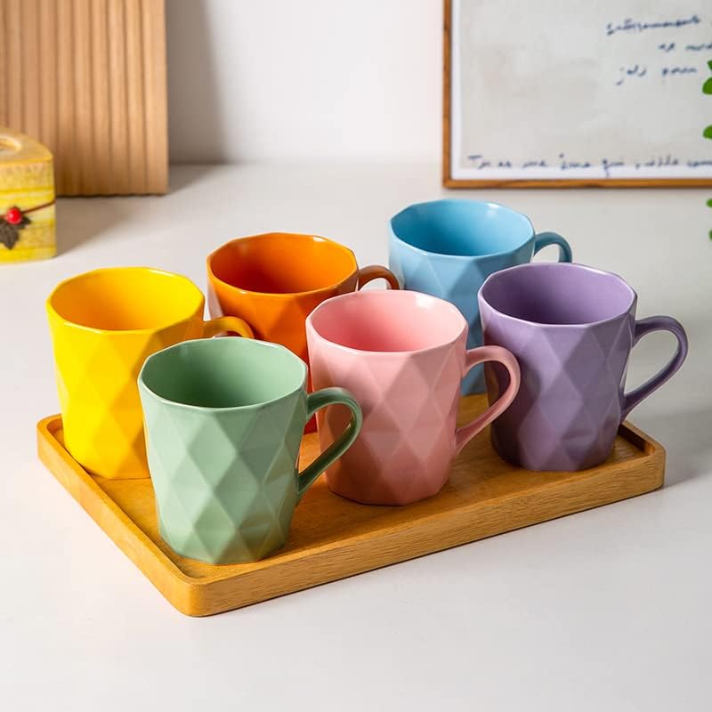 11 Ounce Porcelain Mugs, Set of 6, Tea and Cocoa Mug Set, Multicolor, Matte - Image 7