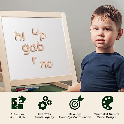 Leaping Learning Lower Case Wooden Letters Alphabet Magnets Set - Educational Toy For Toddlers - Magnetic Letters For Refrigerator & School Board thumb #3