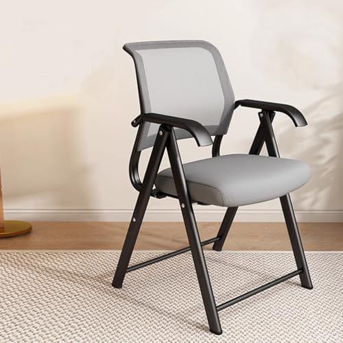 Silla de oficina con asiento de cuero acolchado, diseño plegable y portátil para mesa pequeña para uso en casa, oficina, dormitorio y sala de estar