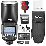 Godox V1 PRO-C V1 PROC TTL Li-ion Round Head Camera Flash Compatible with Canon EOS Cameras,2.4G Wireless + 76Ws HSS 1/8000s +1.3s Recycle Time,Built-in Lithium Battery VB30,LED Modeling Lamp