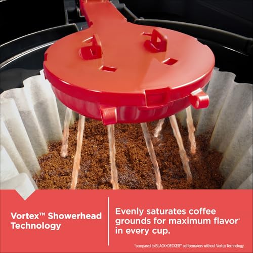 Image of BLACK+DECKER CAFECRAFT 12-Cup Coffee Maker, One-Switch Drip Coffeemaker with Vortex Showerhead Technology, Sneak-A-Cup, Keep Warm Function, Stainless Steel