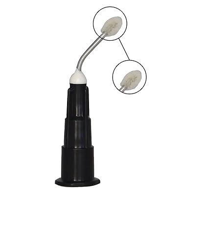 DDM International Aguja dispensadora predoblada 19G puntas de entrega con extremo micro cepillo, caja de 100#BTWMB