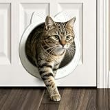CAREMYWORLD Cat Door Interior Door - Snow White Clean Invisible, Large No-Flap Pet Door for Cats Up to 22 LBS, Easy DIY Setup, No Training