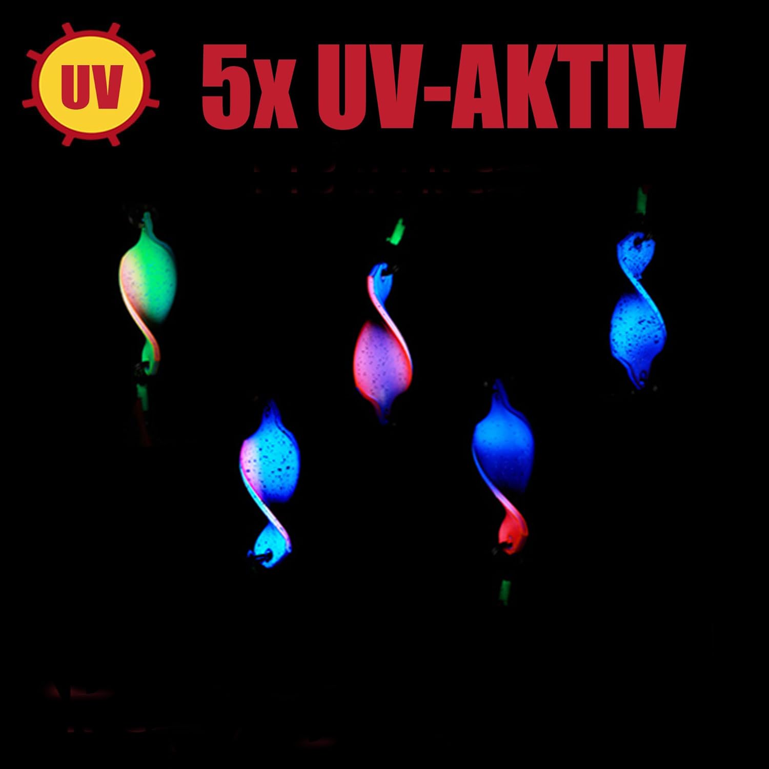 Set De 5 Cuillères Twist UV Pour Pêche à La Truite – Leurres Actifs 3 G, Twisters Réutilisables