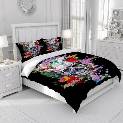 Housse de couette tête de mort pour sublimer une chambre d'ado gothique