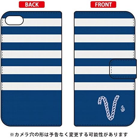 Notebook Type Smartphone Case Marine Border Navy x White Initial V design by ARTWORK / for iPod touch (6th Generation) ATC6TH-IJTC-401-MCR8