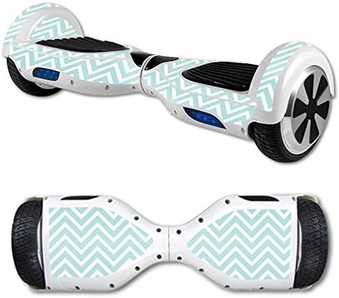 Protective Vinyl Skin Decal for Self Balancing Scooter Hoverboard mini hover 2 wheel unicycle wrap cover sticker Aqua Chevron - (DECAL ONLY)