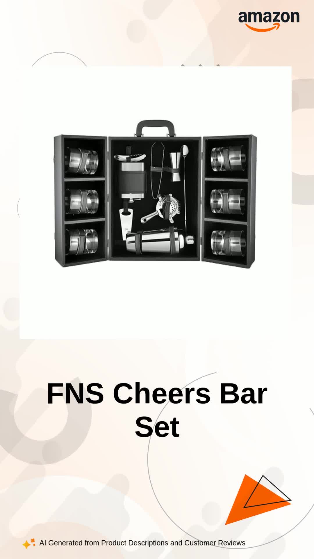 FnS Cheers 14 Pieces Cocktail Bar Set with Premium Leatherette Box