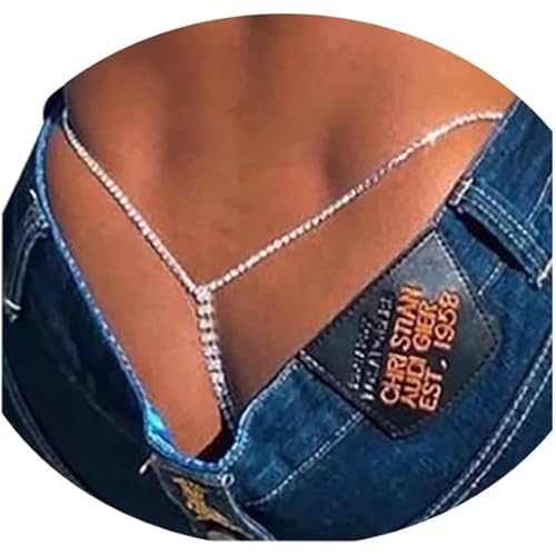Sexy Simple Rhinestone Body Chain Thong Panties Jewelry Summer Beach Crystal Belly Chain Thong Festival Rave Bikini Rhinestone G String Waist Chain Belt for Women