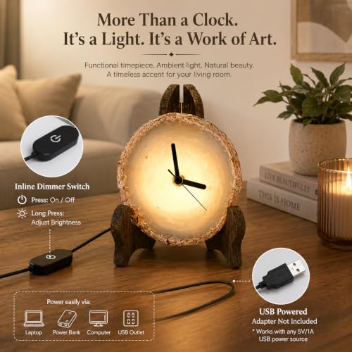 Reloj de mesa de ágata natural, el regalo de inauguración ideal 4