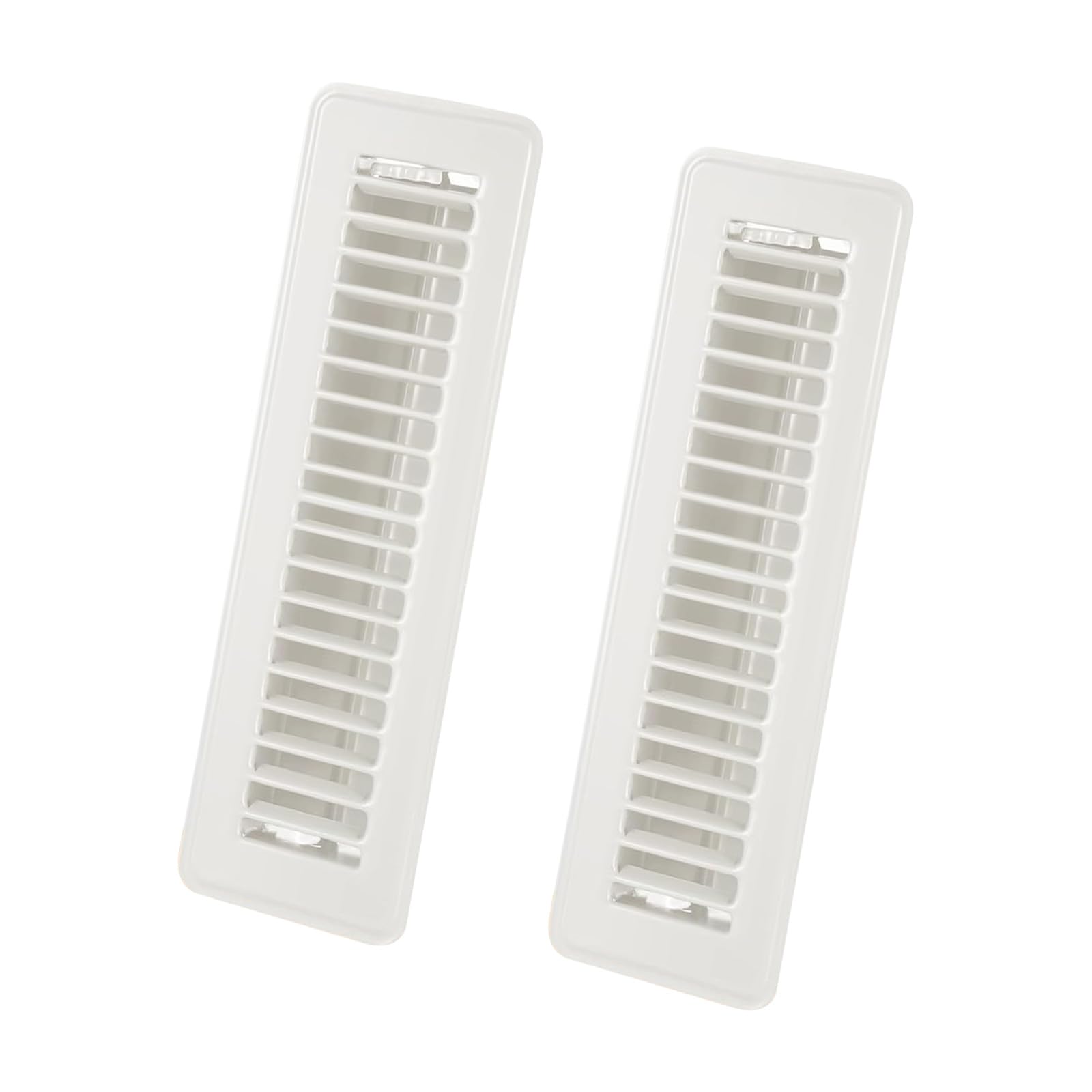 2Pcs Metal Floor Register Cover with Adjustable Louvers Smooth Quiet Airflows Anti-Blocking Central Conditioner Grille Rustproof Air Cover