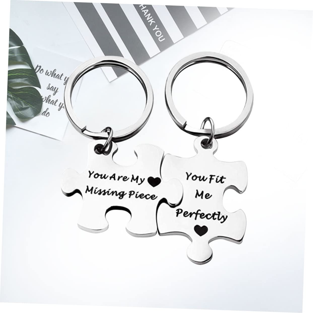 6piezas Llavero De Pareja De Acero Inoxidable Mensajes Grabados Llavero Decorativo Para Coches y Accesorios Para Aniversarios y San Valentín