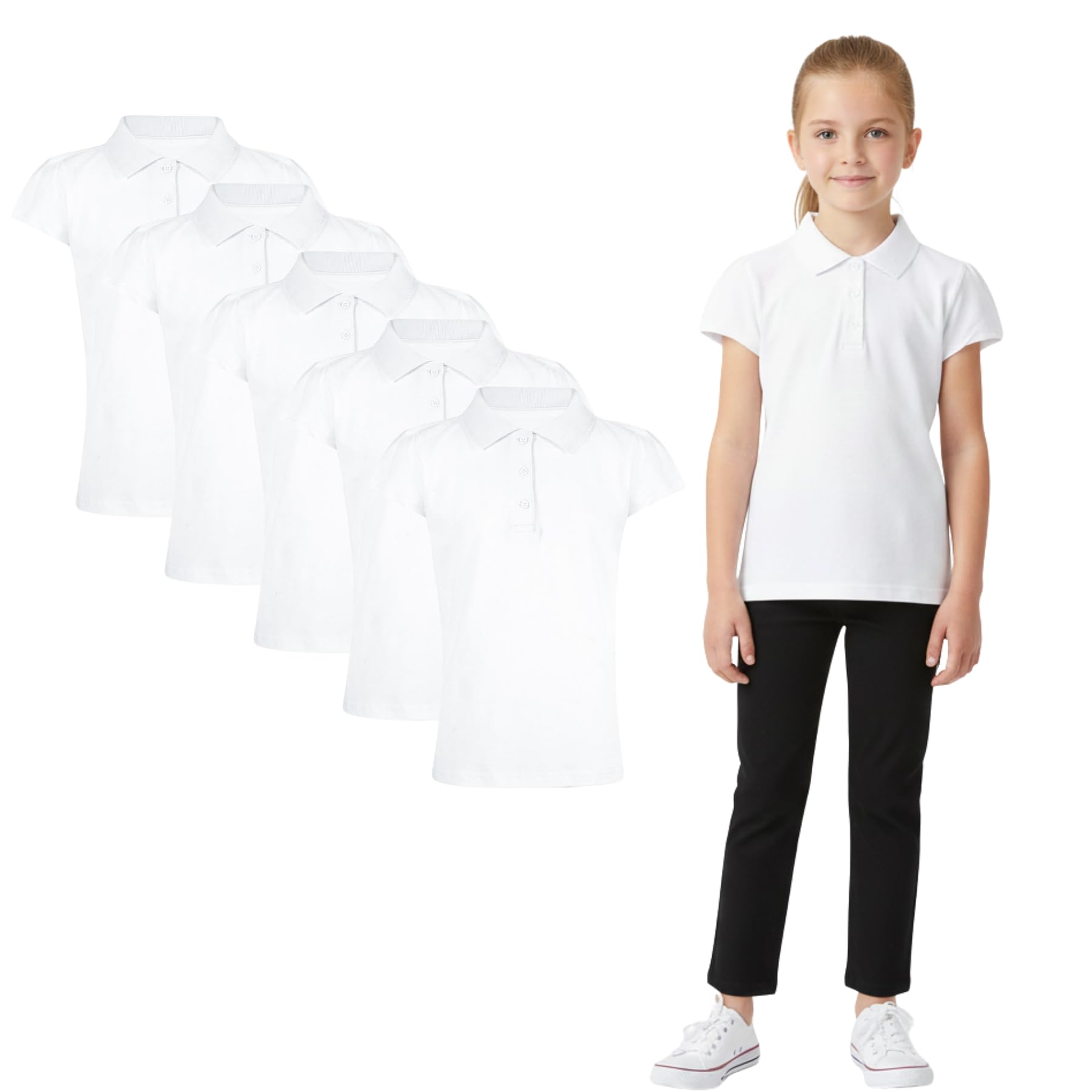A2Z 4 Kids Mädchen Schlicht Polo Hemden Sommer Panzer Top Und Tees Neu Lässig Mode Weich Fühlen Schule T Shirts Geschenke Für Kinder Alter 3-13 Jahre