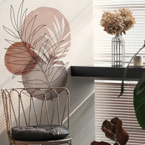 Runtoo Boho Wall Art Decal Feuilles Plante Fleur Rétro Abstrait Stickers Muraux Salon Chambre Fille Salle de Bain Décoration Murale