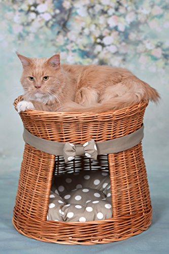 E-wicker24 - Cestino in Vimini per Gatto, Cesto