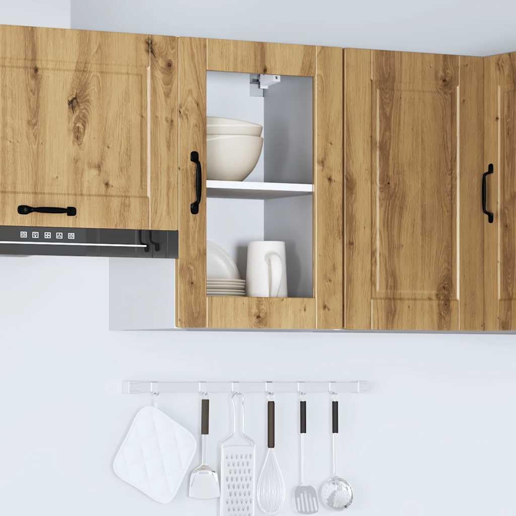 vidaXL Pensile da Cucina con Porta in Vetro Porto Rovere Artigianale, pensile Montato, pensile con Vetro, pensile con Anta