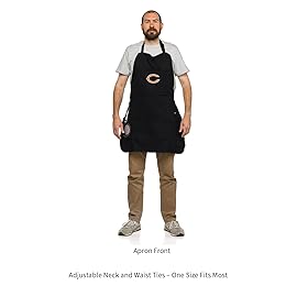 Team Sports America Outdoor NFL Black Grilling Apron | Chicago Bears | Made of Durable Cotton | Beverage Opener and Multi-Tool | Sports and Tailgaiting Apparel