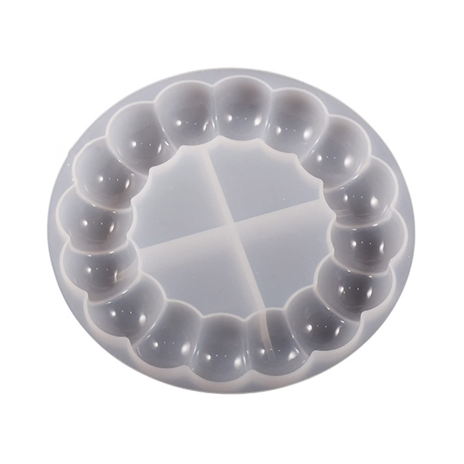 NEWFT Half Bead Round Silicone Mold Cup Mat Mold Epoxy Casting Mold for Resin Home Decor