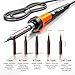 Digital Soldering Iron station Kit, 2 Auxiliary Clamps, 5 Soldering Iron Tips, Solder Wires, Solder Suckers, Stainless Steel Tweezers, and a Phillips Start, soldering station