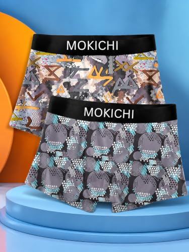 Image of Men's Printed Trunks, Pack of 2 | Abstract Geometric Design | Stretchable Elastic Waistband | Comfortable Regular Fit Underwear