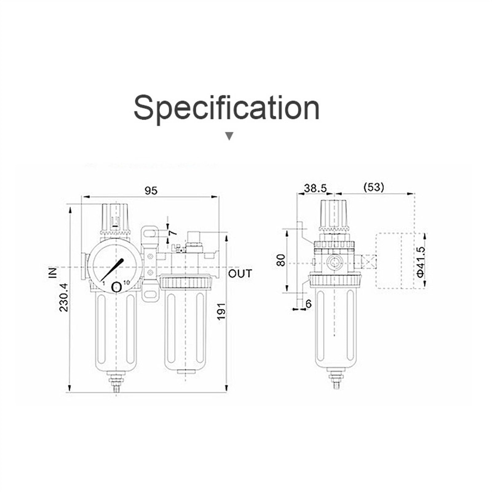 Regulador de filtro de compresor de aire SFC200/300/400, separadores de agua de aceite, filtro de trampa, compresores de aire, piezas neumáticas (SFC300)