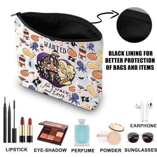 MYSOMY OFMD Stede and Edward Makeup Bag OFMD Merch Blackbeard Pirate Gifts Pirate Comedy TV Show Zipper Pouch (Piracy Love mb) - Image 3