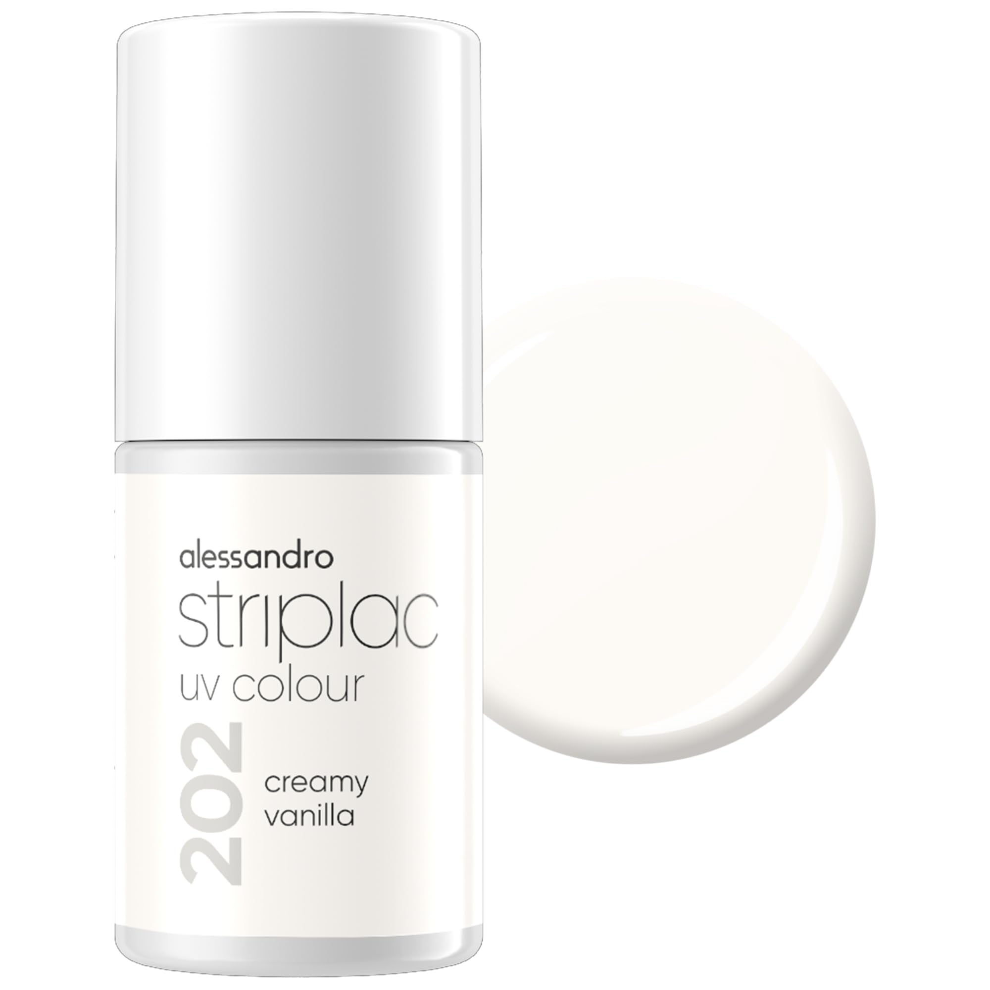 alessandro Striplac UV-Nagellack Creamy Vanilla - Deckend & Kratzfest bis zu 15 Tage - Leichtes Auftragen - Schonende Abziehtechnologie - Vegan - Nude, 6,5ml