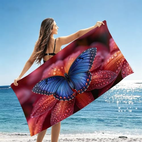 Drap de plage compact microfibre et serviette de piscine légère 200x90 cm - 3