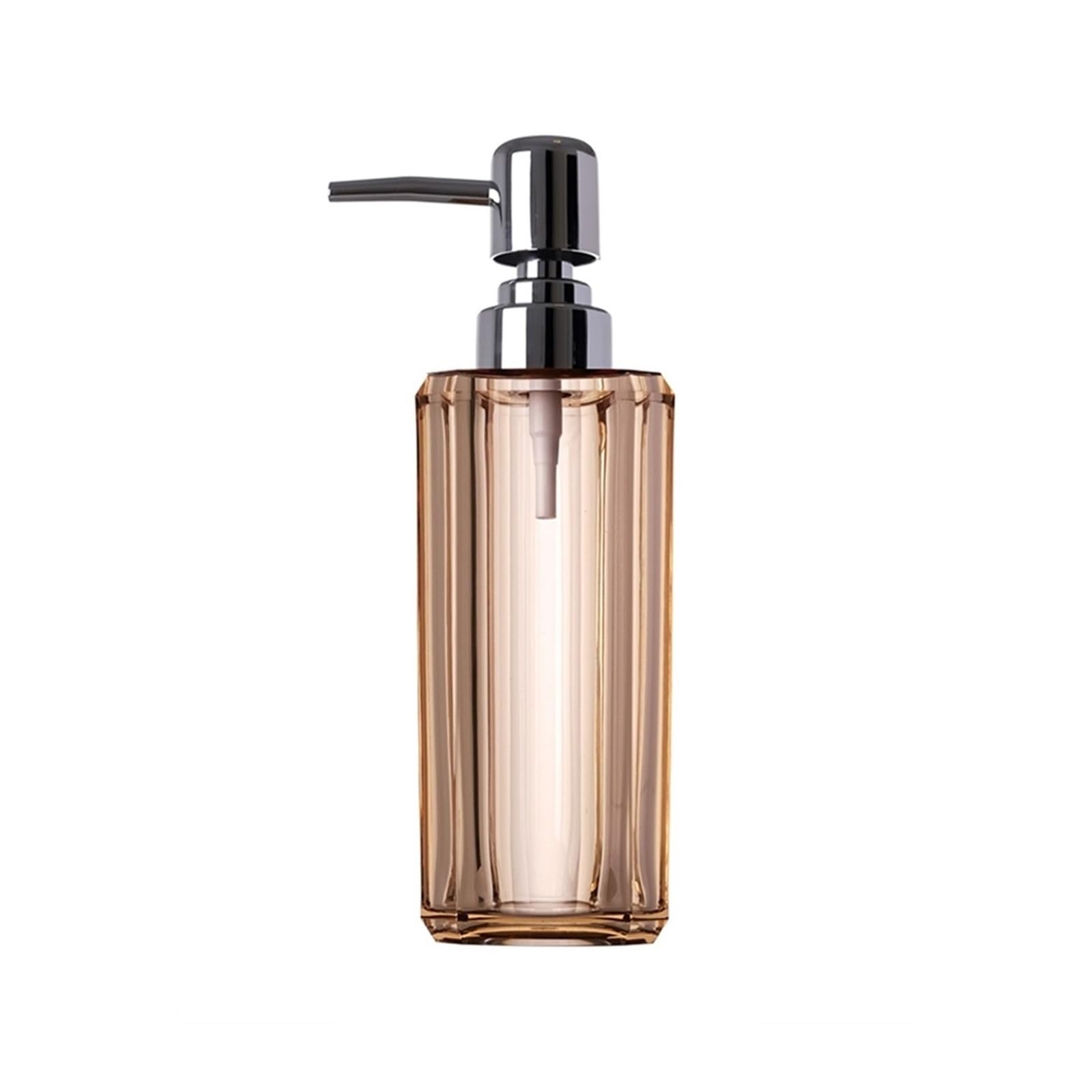 Bellissimo dispenser di sapone liquido ricaricabile in resina trasparente di lusso per mobile da bagno, piano d'appoggio, lavabo, decorazione per bagno in plastica argentata galvanizzata (grigio)