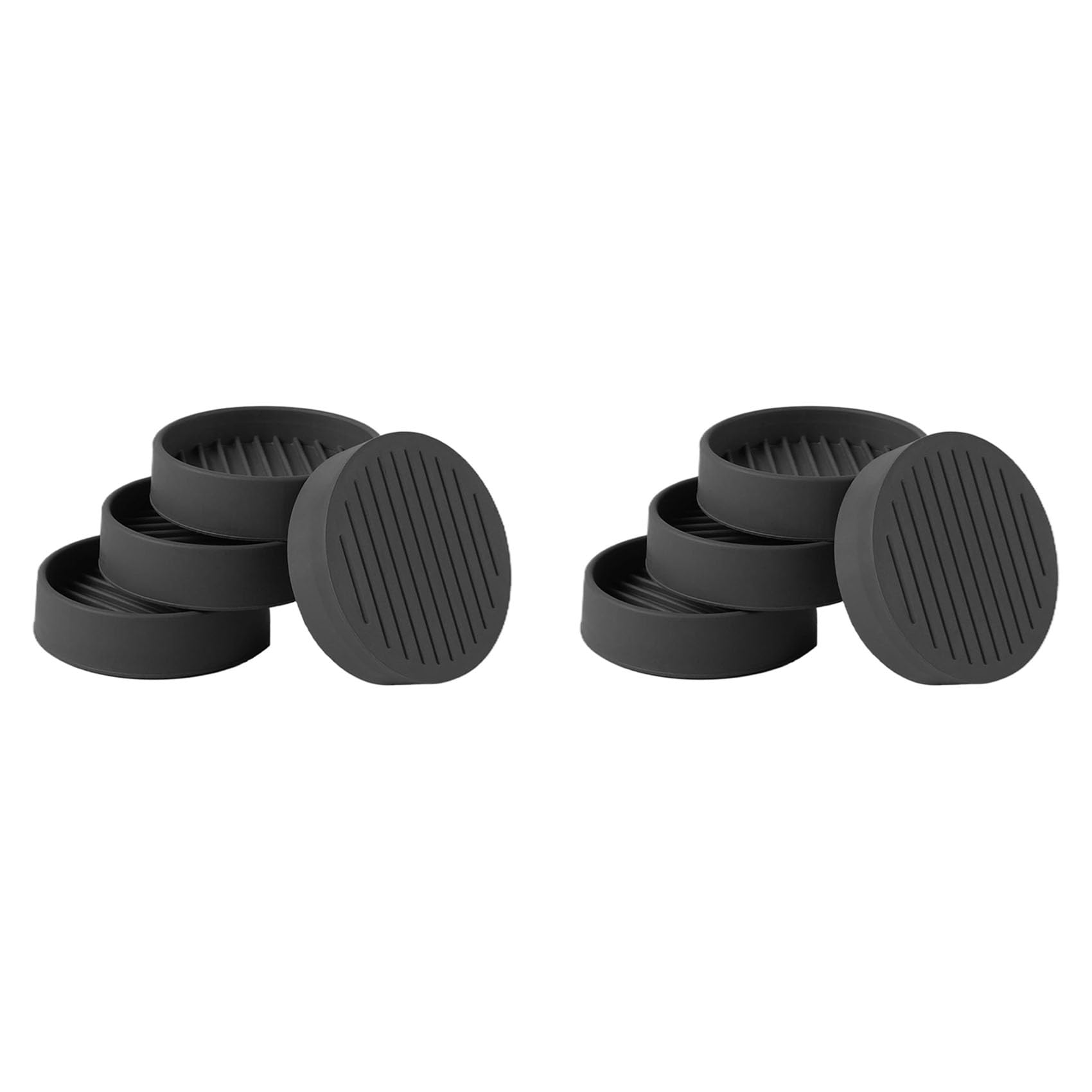 Hndhbfgrt 8Pcs Round Rubber Furniture Caster Cups, Anti-Sliding Furniture Pads Bed Stopper Floor Protectors Black