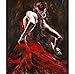 Qingdewan Puzzle Adultes Bois 1000 Pieces Danseuse Espagnole en Robe Rouge Enfants Classique Créatif Jeu Art Jouet Puzzles