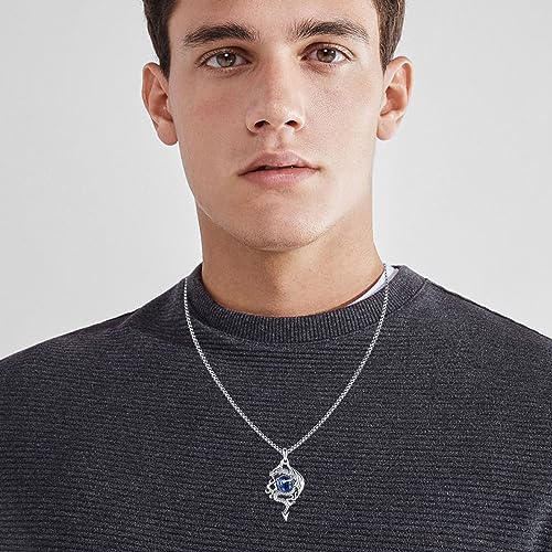 Pendentif dragon argent 925 et lune en nœud celtique gothique