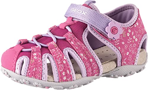 Geox Jr Sandal Roxanne B, Sandalias Punta Cerrada Niñas, Rosa Fuchsia Lilac C8257, 27 EU