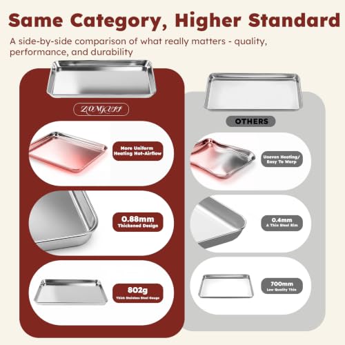 Baking Sheet Set of 3: Stainless Steel Cookie Sheets for Baking - Image 4