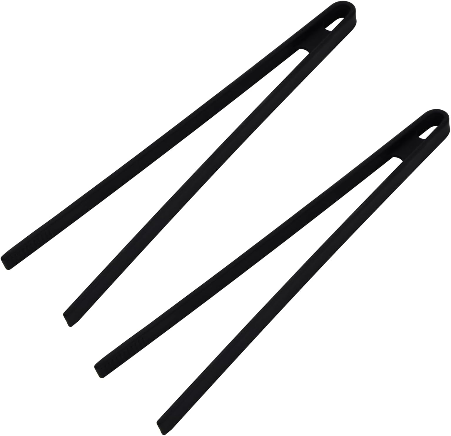 2pcs Food Tongs, 29cm Silicone Cooking Tongs, Black Silicone Tweezers, Professional Kitchen Tweezers, Non-Stick Barbecue Tongs for Meat, Frying, Salad and Serving