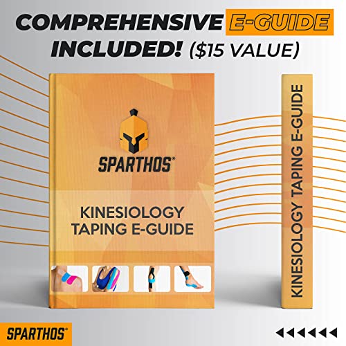 Sparthos Kinesiology Tape - Incredible Support For Athletic Sports And Recovery - Free Kinesio Taping Guide! - Wrap Neck Body Pain Skin Strips Medical Water Proof Boobtape Pro - Uncut (Pale Pink) #TOP2
