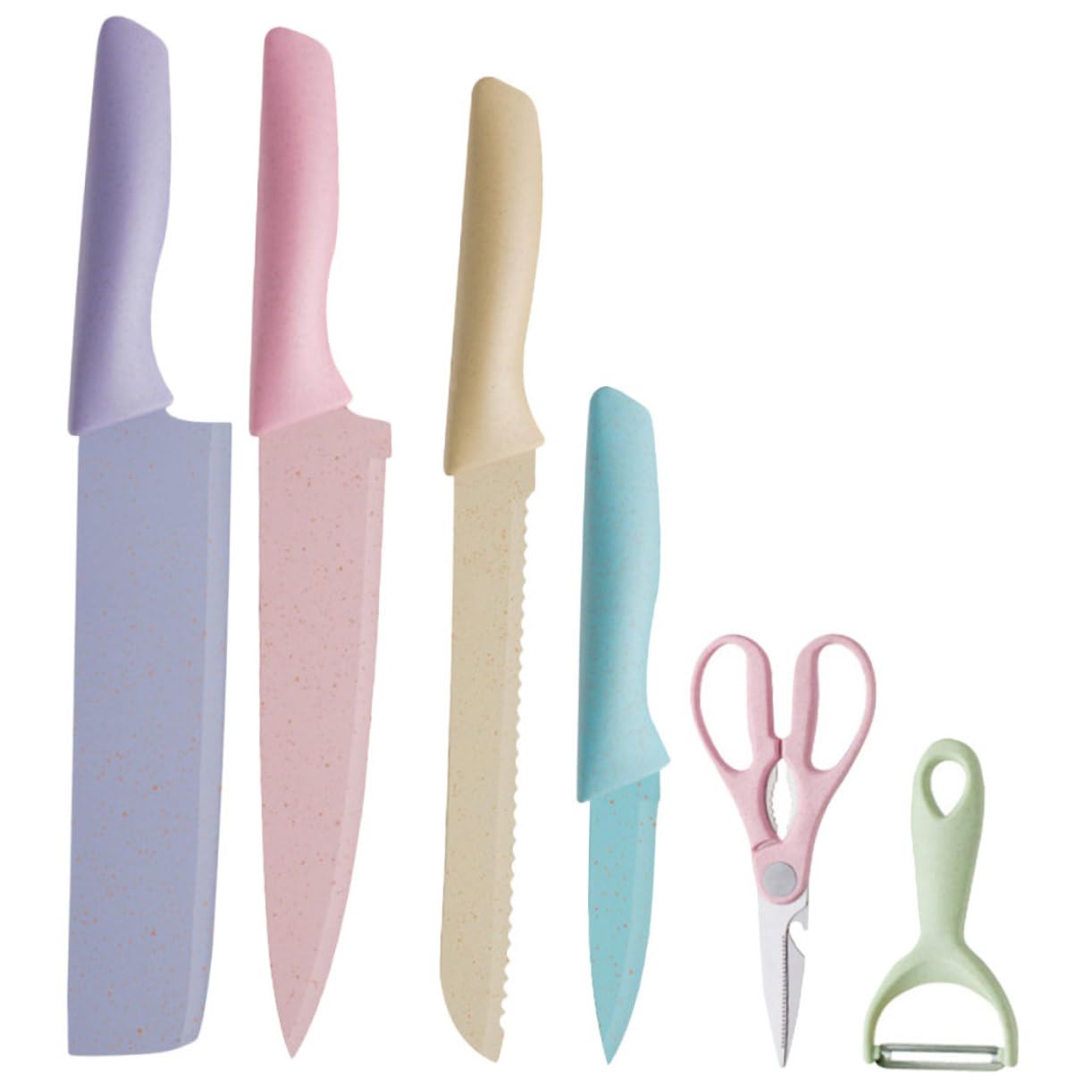 OFFSCH 1 Set Professional Stainless Steel Kitchen Knife Cutters with Ergonomic Handles for Home and Restaurant Use Versatile for Cutting Chopping and Slicing Fruits Random Color