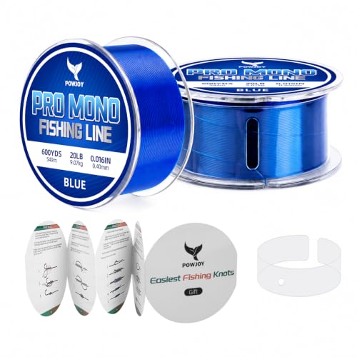 Image of Monofilament Fishing Line with Knot Guide Card, Tangle-Free Snap Ring for No More Mess, Low Memory Smooth Casting Nylon Mono String, 15 /20 /30 /50 /80LB, 220-1050 Yards