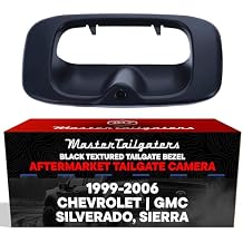 Master Tailgaters Black Tailgate Bezel with Backup Camera Replacement for Chevrolet Silverado/GMC Sierra 1999-2006 | IP68 Waterproof | Parking Grid Lines Available | Easy to Install