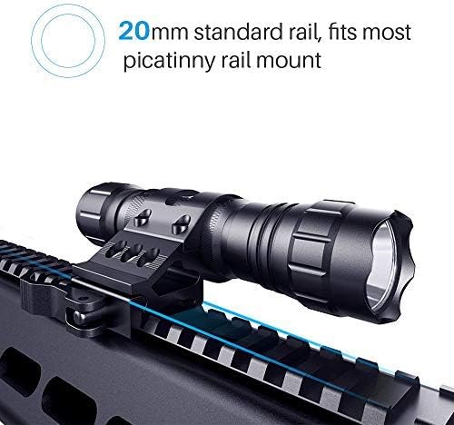 CISNO 1000 Lumens Flashlight Light With Mount and Pressure Switch For Picatinny Quad Rail