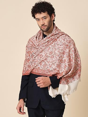 Image of Zamour Faux Pashmina Soft Jamawar Woven Jacquard Shawl for Men