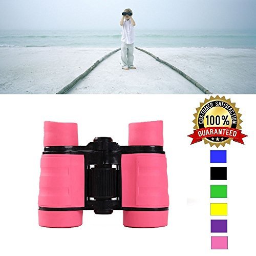 Rayhee Rubber 4x30mm Toy Binoculars for Kids - Bird Watching - Educational Learning